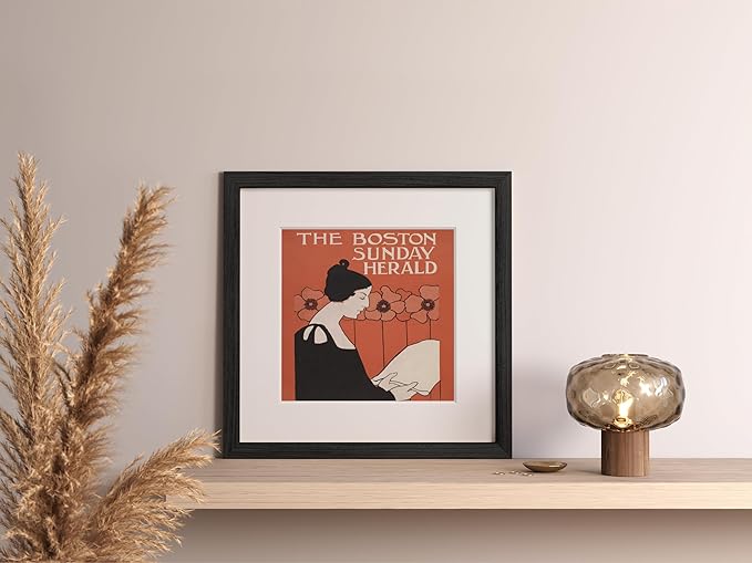 Haus and Hues 12x12 Picture Frame with Real Glass and Black American Oak Matted to 8x8 - Oak 12x12 Frame With Mat - Includes Vertical & Horizontal Hang - Ideal for Home, Room, Office (12x12 in, Black)