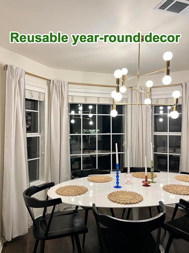 13.8" Set of 4 Round Corn Husk Placemats | Boho Woven Rattan Table Mats | Farmhouse Wicker Spring Plate Chargers Like Water Hyacinth, Seagrass for Wedding, Party, Christmas, Events