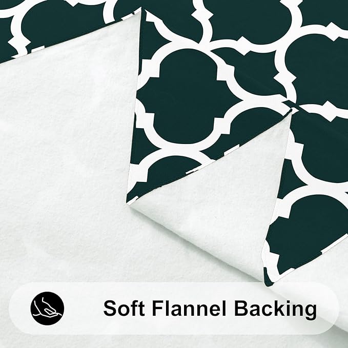 Smiry Square Table Cloth, Waterproof Vinyl Tablecloth with Flannel Backing for Square Tables, Wipeable Spillproof Plastic Tablecloths for Dining, Camping, Indoor and Outdoor (54"x54", Hunter Green)