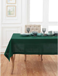 Solino Home Linen Tablecloth for Rectangle Tables 60 x 132 Inch - Classic Hemstitch 100% Pure Linen Rainforest Green Table Cloth - Machine Washable Cloth Tablecloth for Winter, St Patricks Day
