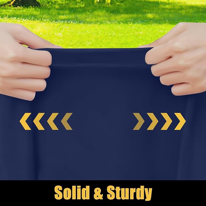 Smiry Rectangle Picnic Table Cloth, Waterproof Elastic Fitted Tablecloths for 4 Foot Tables, Washable Polyester Table Cover for Camping, Indoor and Outdoor (Navy, 30"x48")