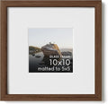 HAUS AND HUES 10x10 Frame with Real Glass and Walnut American Oak Matted to 5x5 - Oak Square Photo Frame - Includes Vertical & Horizontal Hang - Ideal for Home, Room, Office (10x10 in, Walnut)
