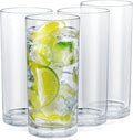 Zulay Kitchen Acrylic Glasses Drinkware - 4 Piece Unbreakable Plastic Tumblers - BPA-Free, Reusable Plastic Drinking Glasses for Home & Outdoors - Stackable, Lead-Free & Dishwasher Safe - (16 Ounces)