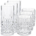 BELLAFORTE Shatterproof Tritan Plastic Drinking Glasses. 13oz & 18oz Water Glasses Set of 6 - Myrtle Beach Glasses Drinking - Unbreakable Tumblers for Parties - BPA Free, Dishwasher Safe (Clear)