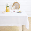 Solino Home Linen White Tablecloth 60 x 102 Inch - 100% Pure Linen Rectangular Tablecloth - Machine Washable Table Cloth for Winter, Valentines, Spring, Easter - Fete