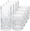 BELLAFORTE Shatterproof Tritan Plastic Drinking Glasses. 13oz & 18oz Water Glasses Set of 8 - Myrtle Beach Glasses Drinking - Unbreakable Tumblers for Parties - BPA Free, Dishwasher Safe (Clear)