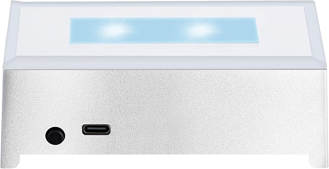 EUSTUMA LED Light Base Rectangle Display Stand In A Variety of Colors,Lighted Up Stand Color Changing Small LED for 3D Glass Crystal Art,Holiday Party Decoration. (Silver)