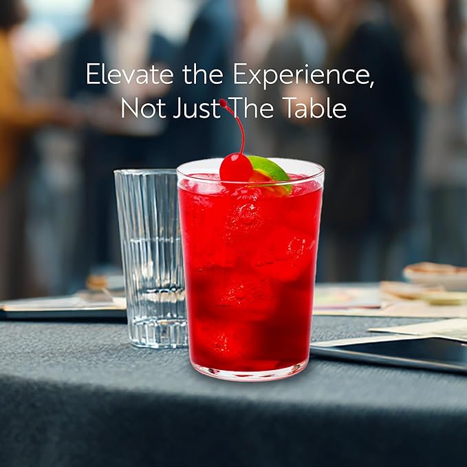 Restaurantware Sumi 17.3 Ounce Highball Glasses Set of 6 Fine-Blown Tom Collins Glasses - Tempered Dishwasher-Safe Glassware Clear Glass Tall Bar Glasses Serve Water Juices Cocktails Or Beers