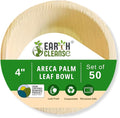 4" Areca Palm Leaf Round Bowls Compostable Biodegradable Eco-Friendly Bowls Natural Disposable Bowls, Perfect for Picnic Catering, Dessert, and Wedding (Pack of 50)