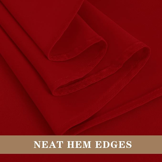 Fitable Red Rectangle Tablecloths for 6 Foot Tables, 6 Pack - 70 x 108 Inches - Stain Resistant and Washable Table Clothes, Polyester Fabric Table Covers for Wedding, Party, Banquet, Buffect