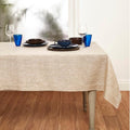 Solino Home Linen Tablecloth 60 x 120 Inch - 100% Pure Linen Champagne Beige Table Cloth for Rectangular Tables - Athena, Machine Washable Cloth Tablecloth for Spring, Easter