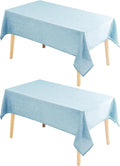 Hiasan 2 Pack Faux Linen Rectangle Tablecloth - Wrinkle and Stain Resistant Washable Table Cloth for Kitchen Dining Room Holiday Table Cover for Party Dinner, Lux Slate Blue, 54 x 80 Inch
