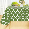 Smiry Rectangle Table Cloth, Waterproof Vinyl Tablecloth with Flannel Backing for Rectangle Tables, Wipeable Spillproof Plastic Tablecloths for Dining, Camping, Indoor and Outdoor (52"x70", Green)