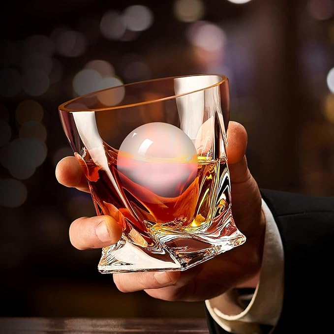 Crystal Whiskey Glass Set of 6 - Old Fashioned Bourbon Glasses, Perfect for Scotch and Cocktails (Style 2,6pcs)