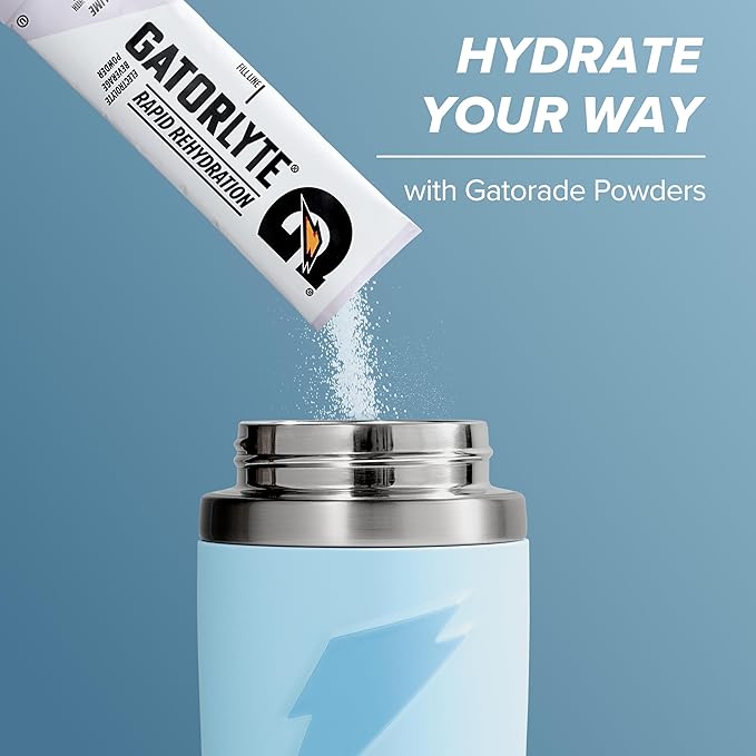 Gatorade 'Overtime' 22oz Stainless Steel Water Bottle, Straw Cap, Red/Blue