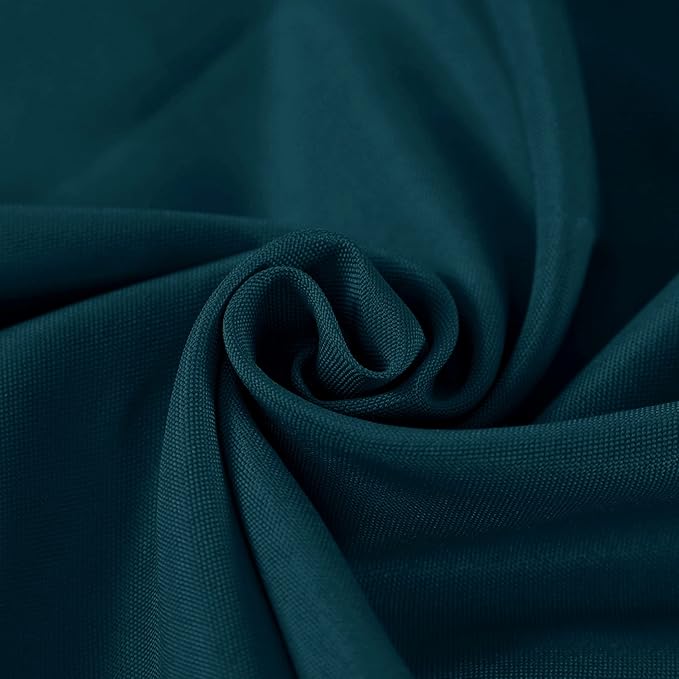 Fokitut 2 Pack Waterproof Round Tablecloth, 108 Inch, Stain Resistant and Wrinkle Polyester Table Cloth, Fabric Table Cover for Kitchen Dining, Wedding, Party, Holiday Dinner-Peacock Blue