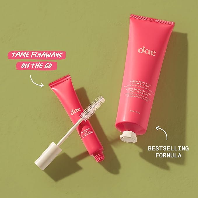 DAE Cactus Fruit 3-In-1 Styling Cream & Taming Wand - Tame Flyaways, Smooth Frizz, Style Edges (0.6 oz.)