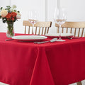 maxmill Square Tablecloth Water Resistance Antiwrinkle Spill Proof Weaved Texture Pattern Table Cloth, Christmas Decorative Fabric Table Cover for Parties, Holiday Dinner, 70 x 70 Inch, Red