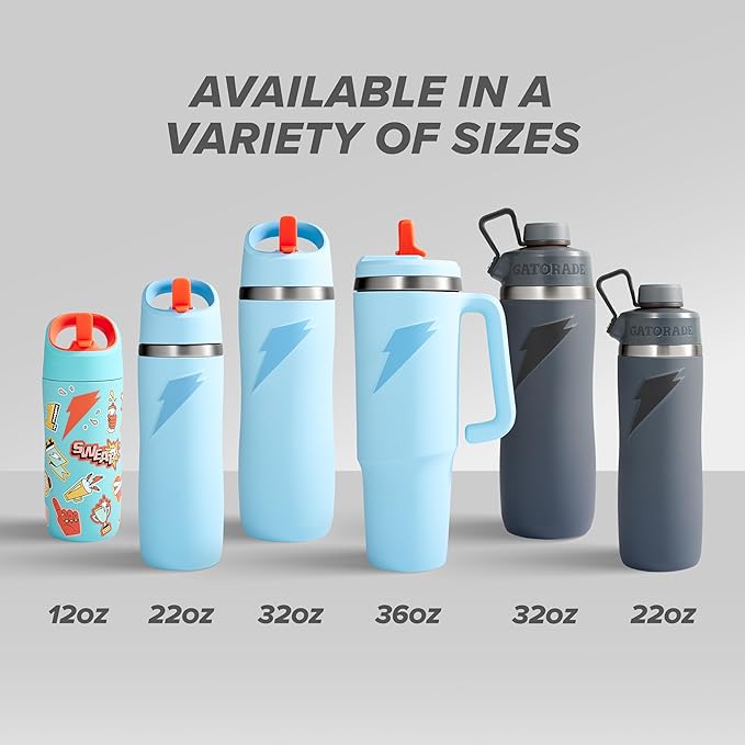 Gatorade 'Overtime' 22oz Stainless Steel Water Bottle, Straw Cap, Red/Blue