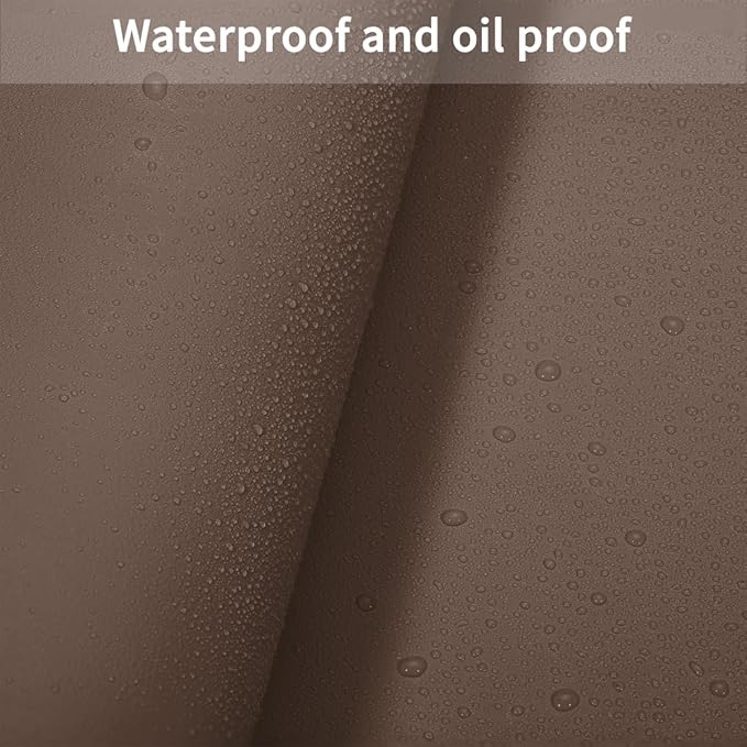 Round Table Pad, 1.8mm Thick, Dia.41 Inch, Leather Table Cover, Dining Table Protector, Mud Color + Champagne Gold