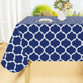 Smiry Rectangle Table Cloth, Wipeable Spillproof Plastic Tablecloths for Dining, Waterproof Vinyl Tablecloth with Flannel Backing for Rectangle Tables, Camping, Outdoor and Indoor (70"x90", Navy)