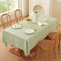 Zobesta Linen Green Table Cloth Square 60 x 60 Inch, Cotton Green Linen Square Tablecloth Plaid Heavy Weight Washable Farmhouse Soft Boho Tablecloth for Outdoor, Party, Holiday, Picnic, Dining