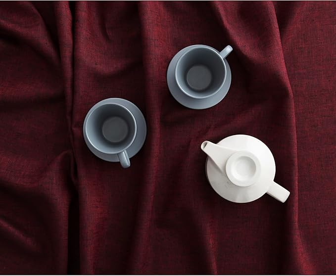 Solino Home Red Garnet Linen Tablecloth 60 x 108 Inch - Athena, 100% Pure Linen Rectangle Tablecloth - Machine Washable Table Cloth for Valentines, Winter
