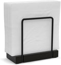Wican Napkin Holder for Table, Bamboo Iron Standing Napkin Dispenser for Kitchen Dining Farmhouse Cocktail Picnic Bar Rustic Wood Holders for Paper Mail Bills Suitable for All Dining Room Decors Black