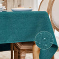 BALCONY & FALCON Rectangle Tablecloth Washable Wrinkle Resistant and Water Proof Table Cloth Decorative Linen Fabric Tablecloths for Dining Parties Kitchen Wedding and Outdoor Use (Teal, 57x85)
