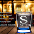Personalized Square Shot Glasses Set of 8 Blue Bottom 2oz Engraved Initial and Name Custom Gifts, Weddings, Birthdays, Party, Event, Decorations