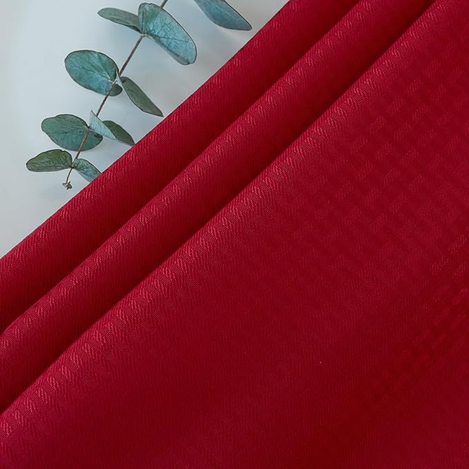 maxmill Square Tablecloth Water Resistance Antiwrinkle Spill Proof Weaved Texture Pattern Table Cloth, Christmas Decorative Fabric Table Cover for Parties, Holiday Dinner, 70 x 70 Inch, Red