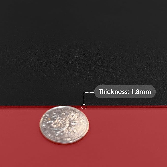 Leather Table Cover,1.8mm Thick,54x98 Inch Table Protector,Table Protector for Dining Room Table,Dining Table Cover,Table Cover Protector,Kitchen Table Cover(Black+Wine Red,54x98)