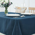 maxmill Rectangle Tablecloth Weaved Pattern Waterproof Spillproof Wrinkle Free Table Cloth, Kitchen Dining Tabletop Decoration, Fabric Table Cover for Holiday Parties, 52 x 70 Inch, Navy Blue