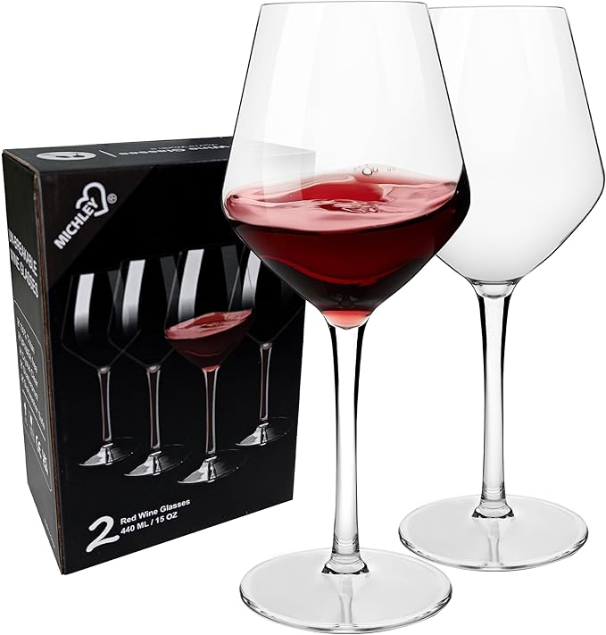 MICHLEY Unbreakable Stemmed Wine Glass 100% Tritan Plastic Dishwasher available Glassware 15 oz, Set of 2