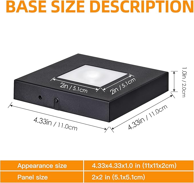 EUSTUMA LED Light Base Square Display Stand In A Variety of Colors,Lighted Up Stand Color Changing LED for 3D Glass Crystal Art,Holiday Party Decoration. (black, Large)