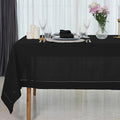 D'Moksha Homes Black Linen Tablecloth for Rectangle Tables 60 x 102 Inch - Classic Hemstitch 100% Pure Linen Black Table Cloth - Machine Washable Dining Tablecloth for Spring, Easter