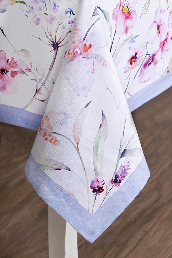 Maison d' Hermine Table Cloth Rectangle Table 100% Cotton 70 x 108 Inches Tablecloth Reusable Decorative for Dining Room Farmhouse Home Valentines Day Decorations Spring Summer - Summer Floral