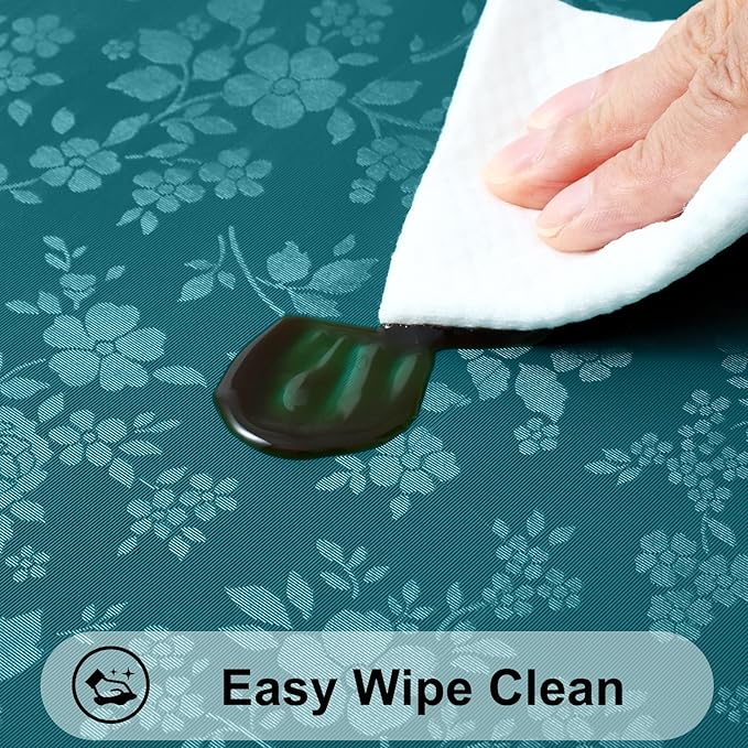 Smiry Square Table Cloth, Waterproof Heavy Duty Vinyl Tablecloths, Wipeable Washable Table Cover for Kitchen and Dining (Emerald Green, 60" X 60")