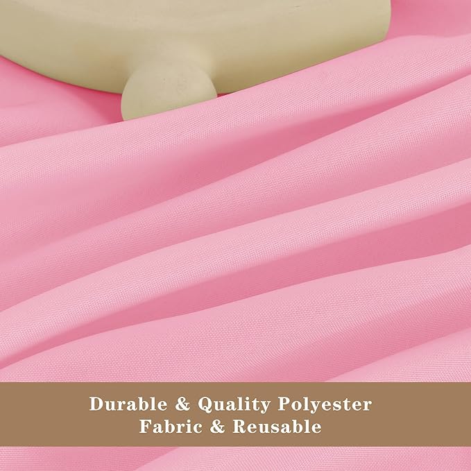 Fitable Pink Rectangle Tablecloths for 6 Foot Tables, 6 Pack - 70 x 108 Inches - Stain Resistant and Washable Table Clothes, Polyester Fabric Table Covers for Wedding, Party, Banquet, Buffect