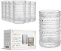 Amzcku Vintage Highball Drinking Glass Set of 6 Kitchen Glasses Cup（13 OZ），for Water，Cocktail，Milk，Juice and Beverage.…
