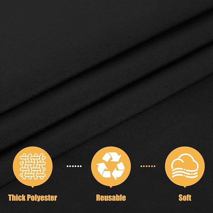 Smiry Rectangle Table Cloth, Waterproof Anti-Scratch Polyester Tablecloth, Decorative Washable Fabric Table Cover for Dining, Buffet, Parties and Outdoor, 60x84, Black