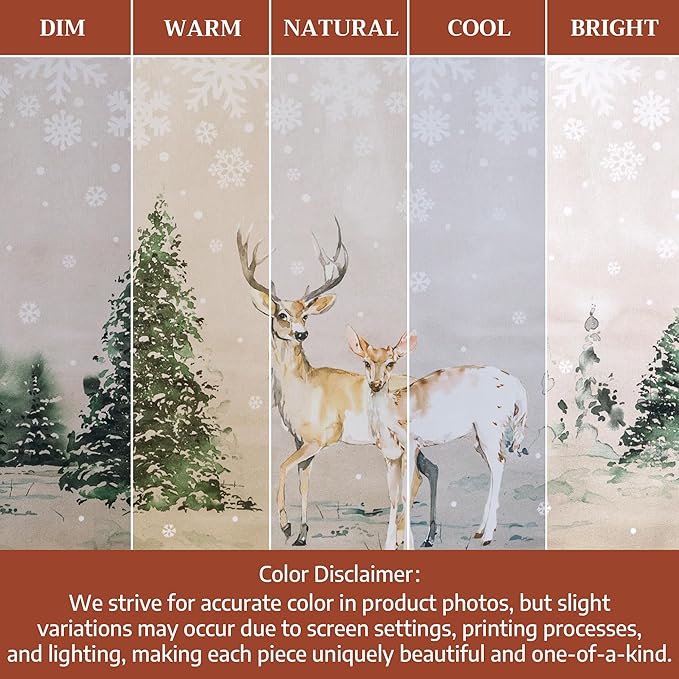 Maison d' Hermine Table Cloth Rectangle Table 100% Cotton 54 x 72 Inches Fall Tablecloth Reusable Everyday Use for Thanksgiving Christmas Decorations Dining Farmhouse Party (Deer in The Woods)