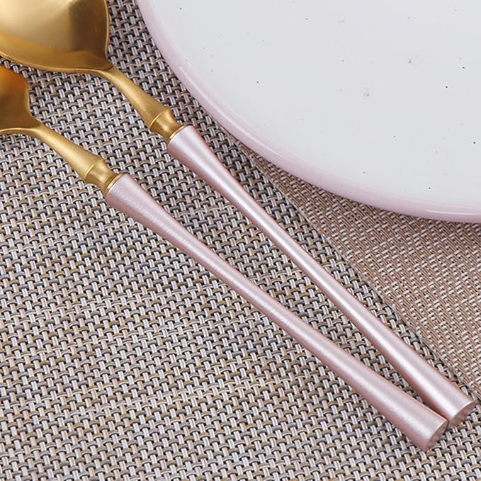 32 Piece Gold Silverware Set for 8 Durable 18/8 Stainless Steel Flatware Set Slim Waist Blue Handles Cutlery Set Include Spoons Knifes Forks Kitchen Wedding Restaurant ZILNEHZ