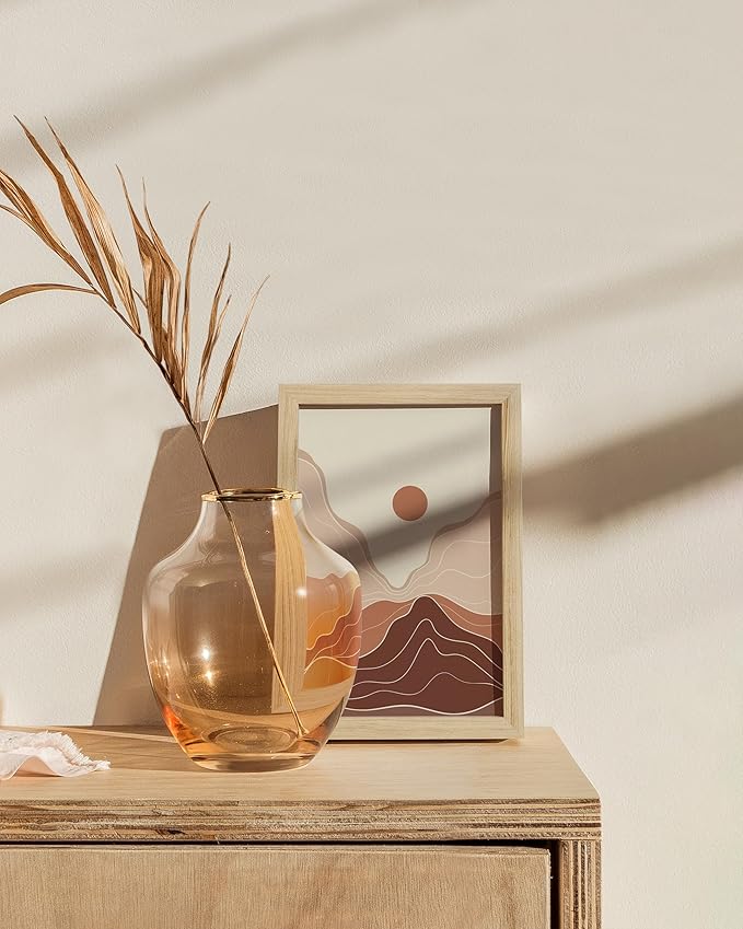 HAUS AND HUES 4x6 Picture Frame With Real Glass and Natural Oak - American Oak Photo Frame With Easel Back, Vertical Hang - Ideal for Home, Office (4x6 in, Natural)