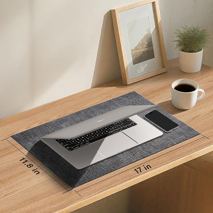 DOLOPL Placemats Set of 8, Reversible Wipeable & Heat Resistant Place Mats, Modern Faux Leather Table Mats for Kitchen, Neutral Waterproof Tablemats for Dining Table Decor, Wedding, Party(Charcoal)