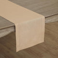 Solino Home Linen Beige Table Runner 108 Inches Long - 100% Pure Linen 14 x 108 Inch Table Runner for Spring, Easter - Classic Hemstitch
