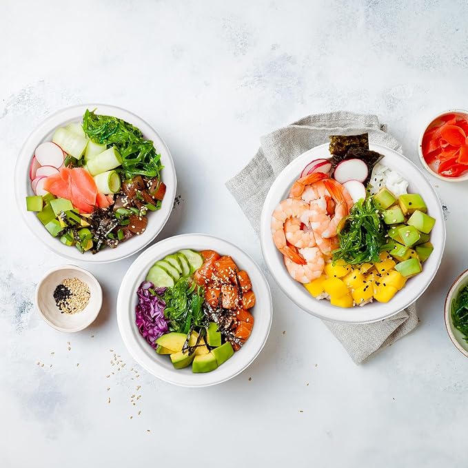 Freshware Paper Bowls - Disposable 12 oz. Soup Bowl, 1000-Pack Biodegradable Sugarcane Fiber Serving Bowls - Heavy Duty Bagasse for Hot Food Plates - Microwave & Freezer Safe, Stackable Dinnerware