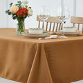 maxmill Fall Tablecloth Waterproof Spillproof Wrinkle Resistant Soft Weaved Texture Table Cloth for Harvest Thanksgiving Dinner and Party Indoor and Outdoor Use, Square 60 x 60 Inch, Amber