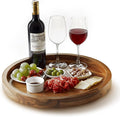 16" Acacia Wood Lazy Susan for Table Top - Wooden Turntable Serving Tray for Charcuterie Boards Cheese Board - Extra Large Black Round Lazy Susan Organizer - Kitchen Revolution for Cabinet