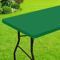 Smiry Rectangle Picnic Table Cloth, Waterproof Elastic Fitted Tablecloths for 4 Foot Tables, Washable Polyester Table Cover for Camping, Indoor and Outdoor (Hunter Green, 30"x48")